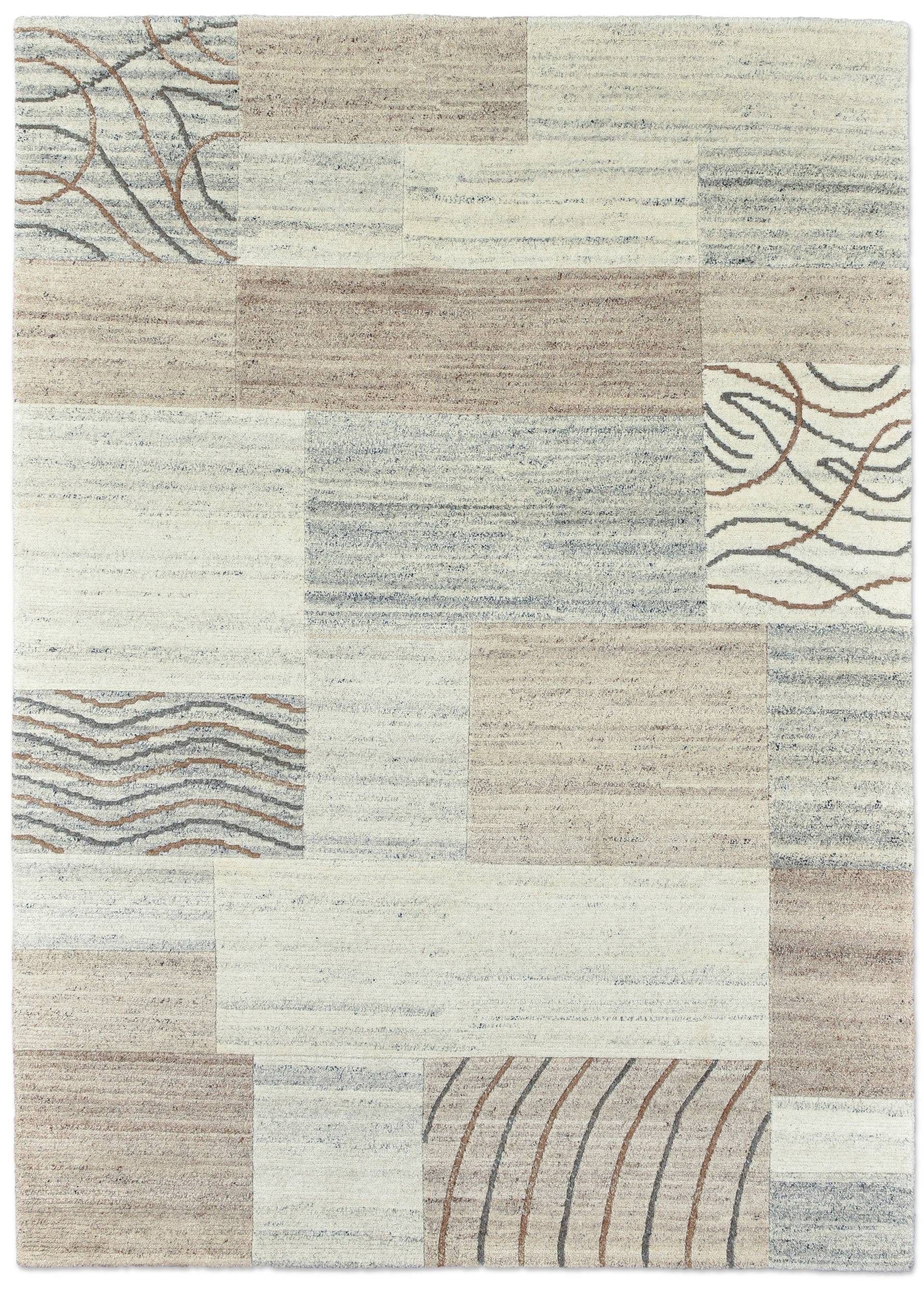 THEKO Wollteppich »Nakarta 2«, rechteckig, 12 mm Höhe, reine Wolle, handgeknüpft, Patchworkdesign, meliert THEKO Wollteppich »Nakarta 2«, rechteckig, 12 mm Höhe, reine Wolle, handgeknüpft, Patchworkdesign, meliert von THEKO
