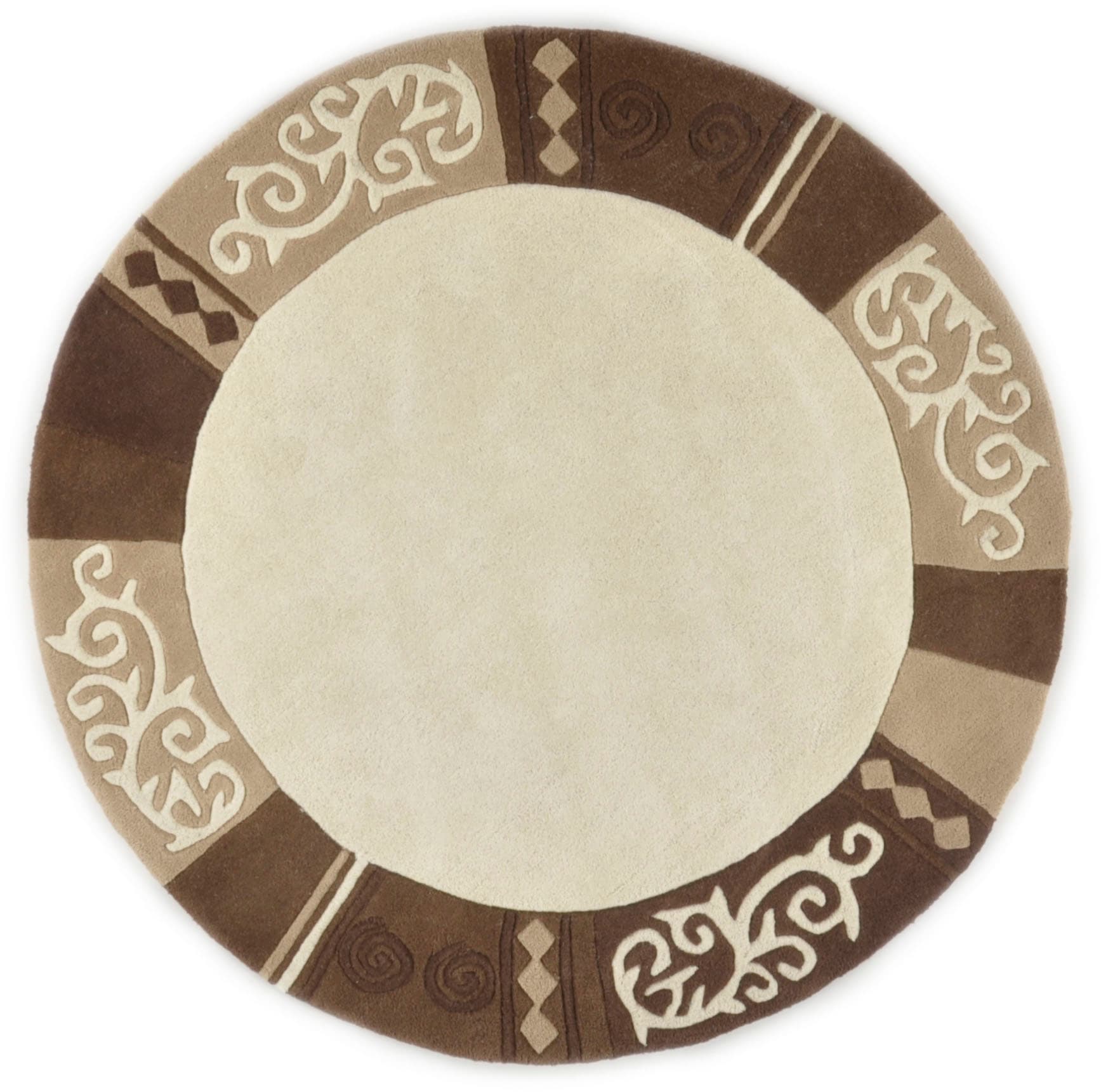 THEKO Wollteppich »Ambadi«, rund, 14 mm Höhe, reine Schurwolle, handgetuftet, mit Bordüre, modern THEKO Wollteppich »Ambadi«, rund, 14 mm Höhe, reine Schurwolle, handgetuftet, mit Bordüre, modern von THEKO