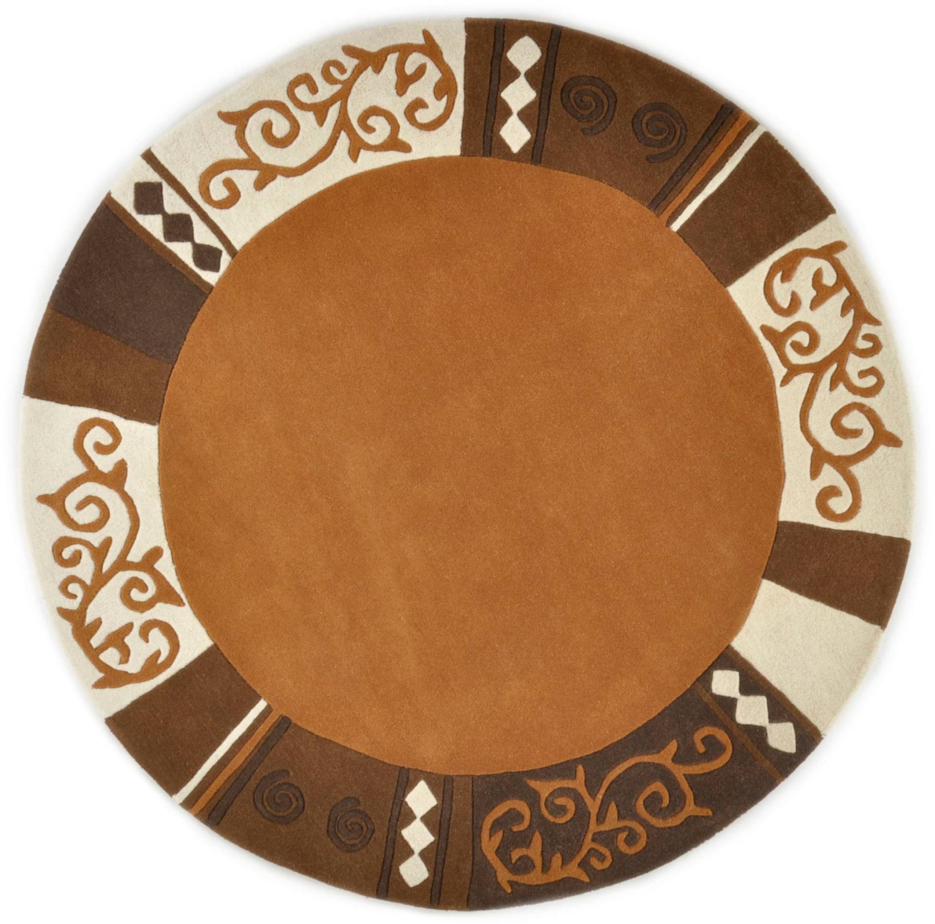 THEKO Wollteppich »Ambadi«, rund, 14 mm Höhe, reine Schurwolle, handgetuftet, mit Bordüre, modern THEKO Wollteppich »Ambadi«, rund, 14 mm Höhe, reine Schurwolle, handgetuftet, mit Bordüre, modern von THEKO