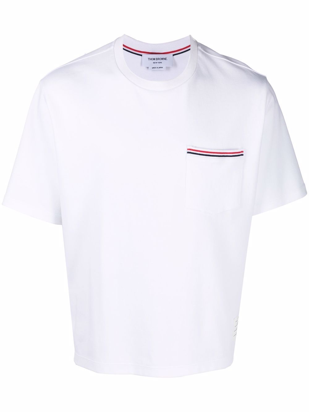 Thom Browne RWB-stripe short-sleeve T-shirt - White von Thom Browne