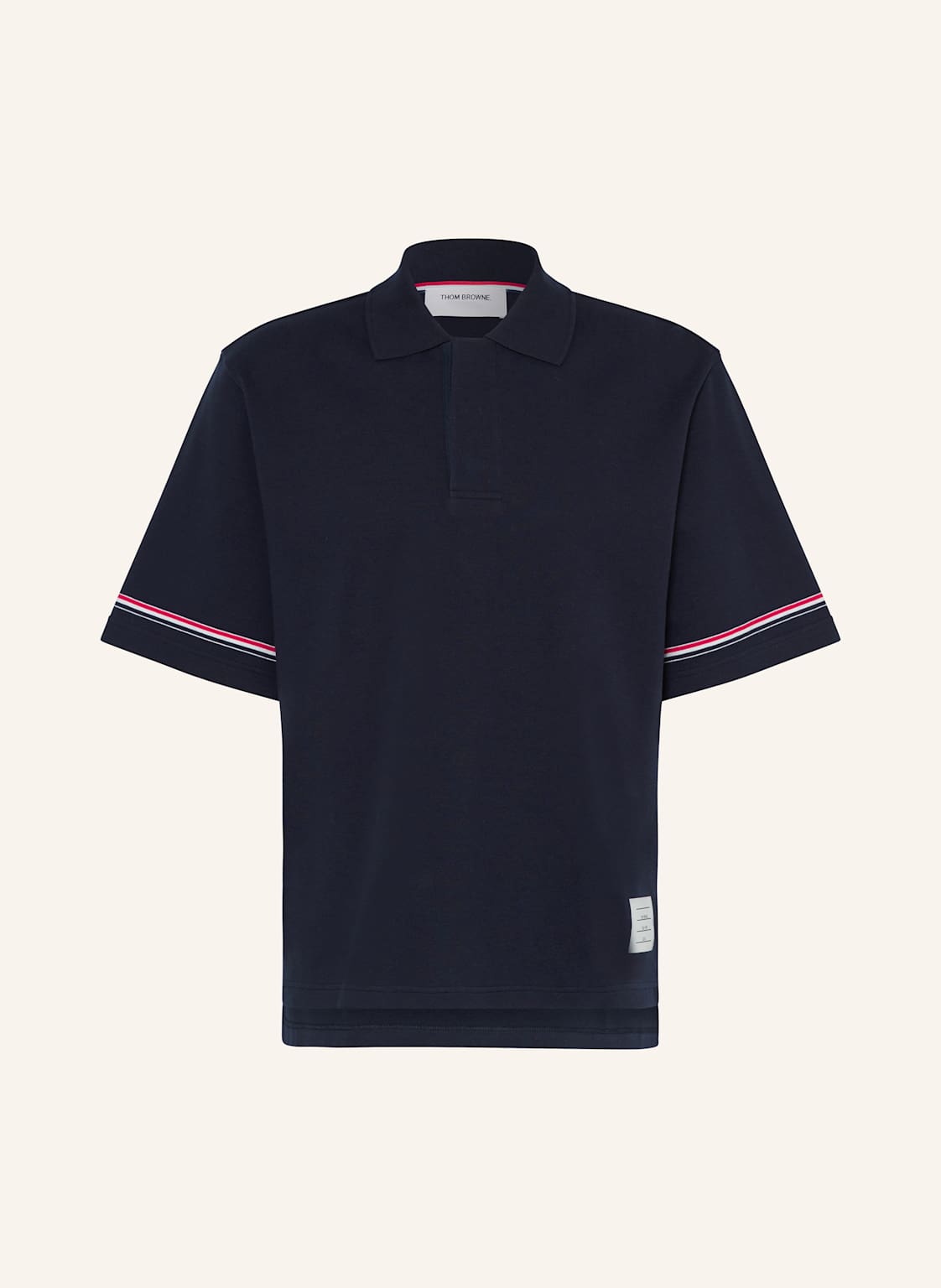 Thom Browne. Jersey-Poloshirt blau Thom Browne. Jersey-Poloshirt blau von THOM BROWNE.