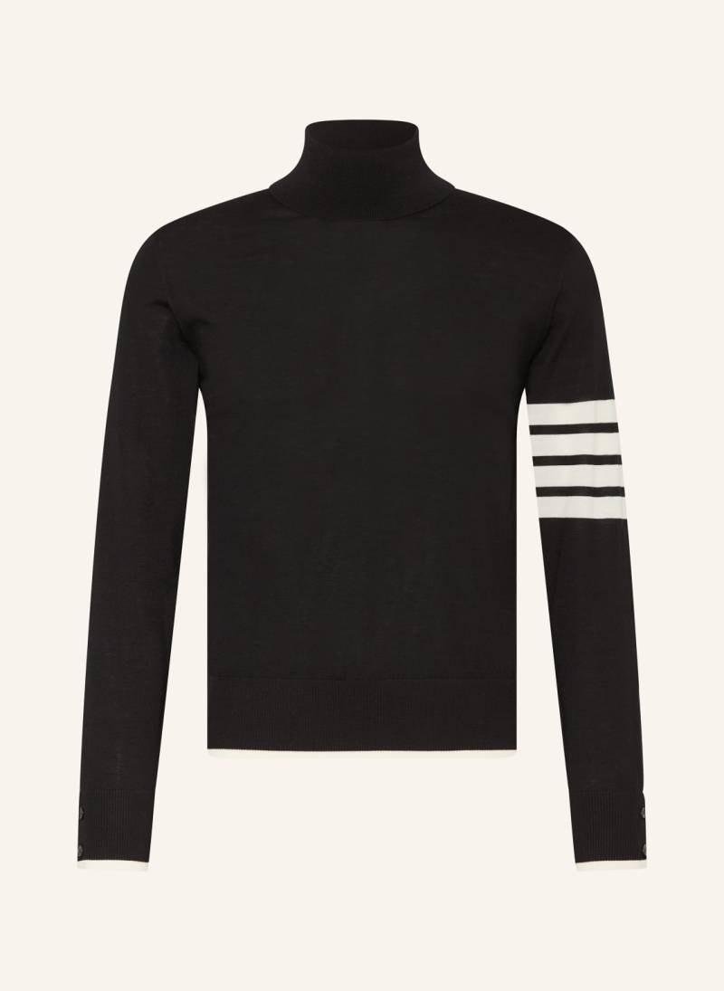 Thom Browne. Rollkragenpullover schwarz von THOM BROWNE.