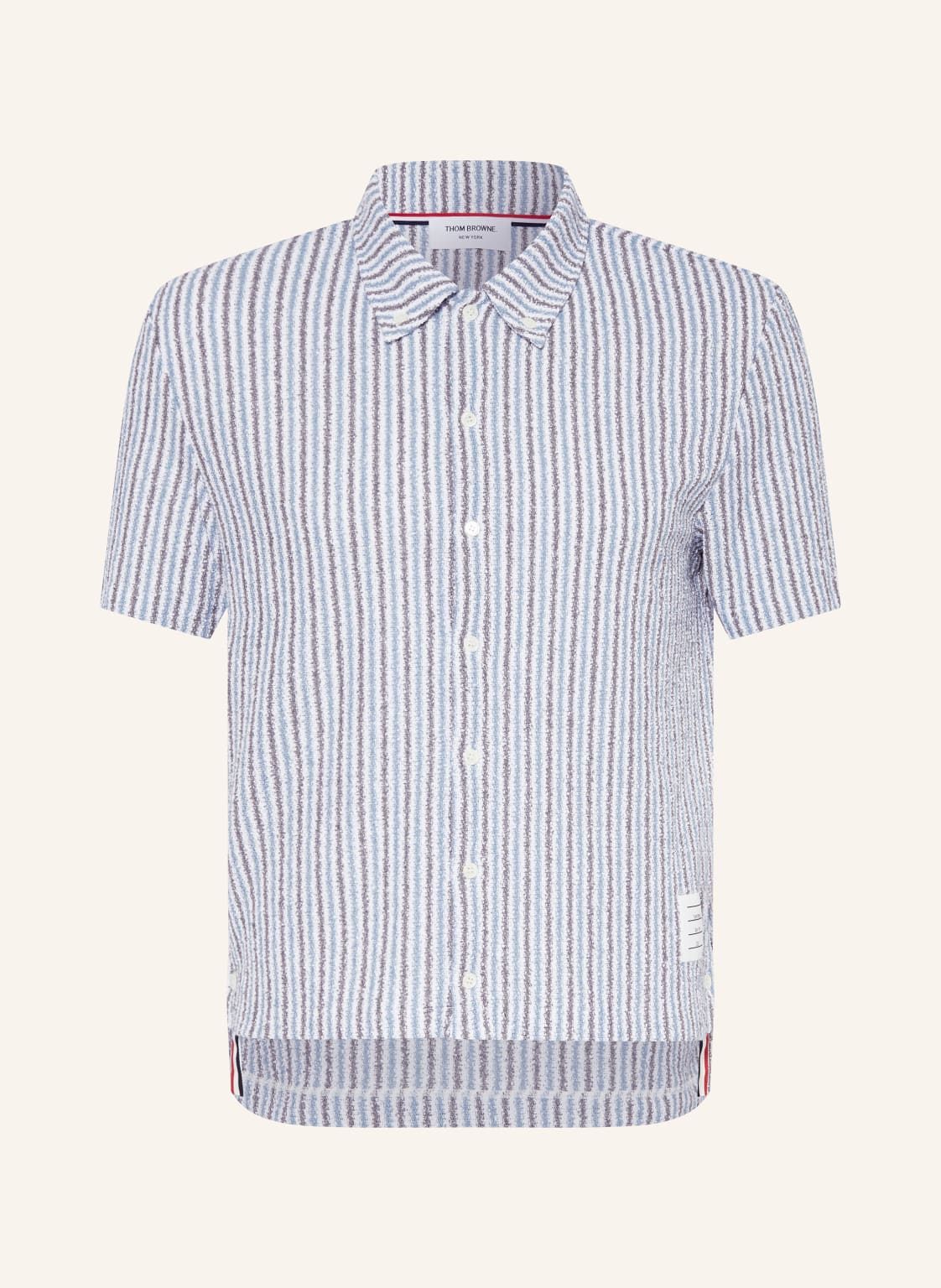 Thom Browne. Strickhemd Regular Fit blau Thom Browne. Strickhemd Regular Fit blau von THOM BROWNE.