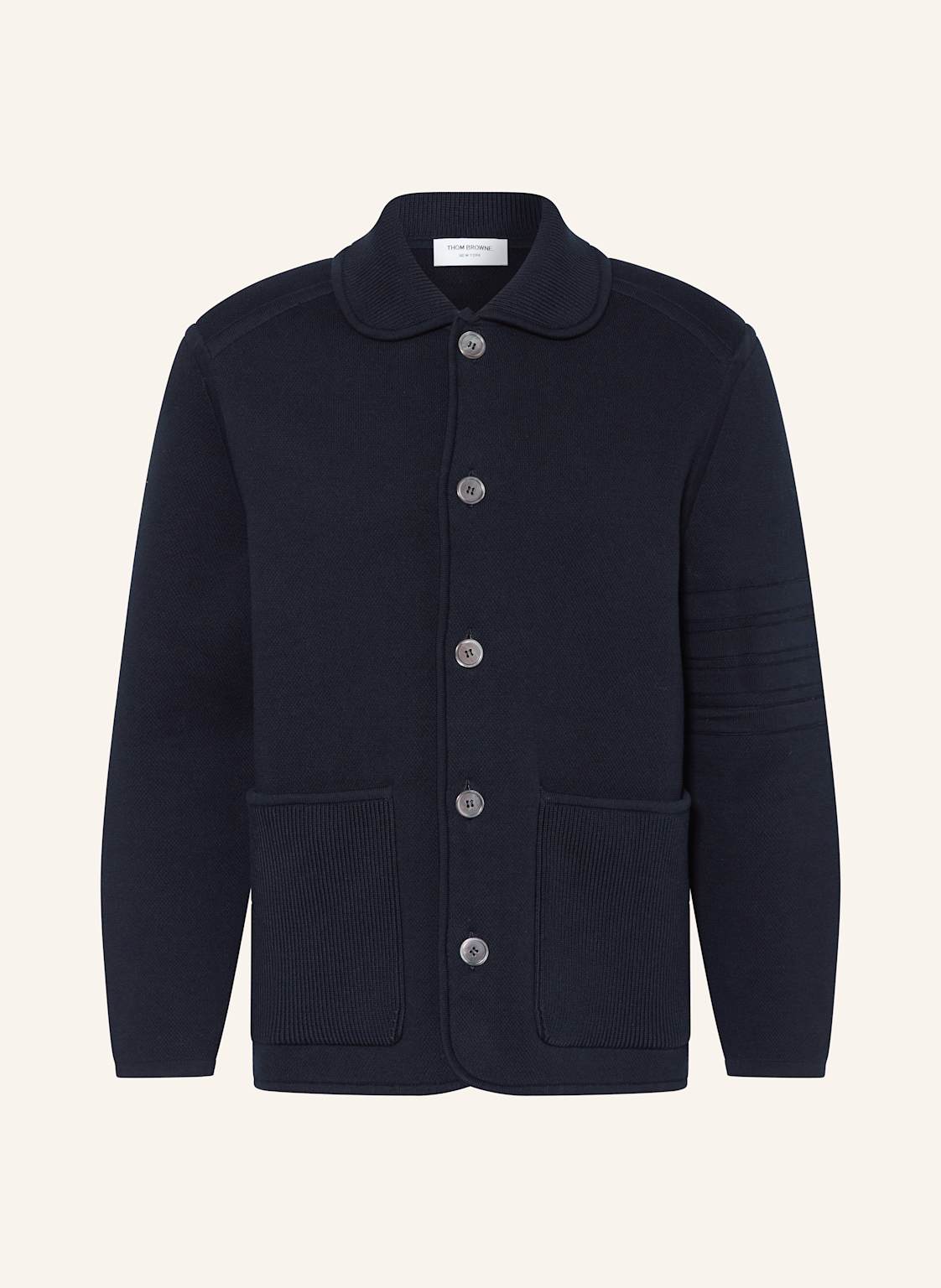 Thom Browne. Strickjacke blau Thom Browne. Strickjacke blau von THOM BROWNE.
