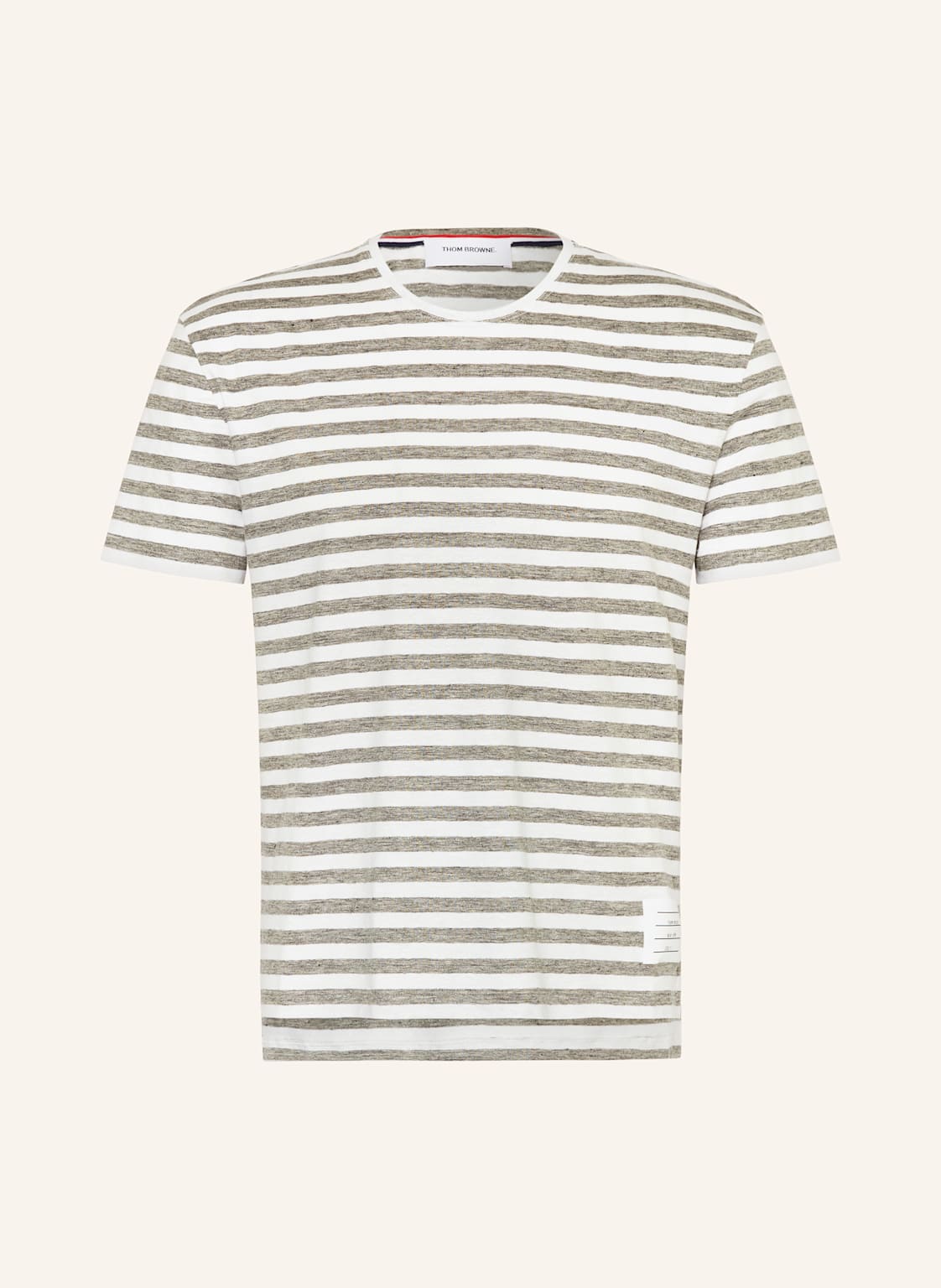 Thom Browne. T-Shirt Aus Leinen grau Thom Browne. T-Shirt Aus Leinen grau von THOM BROWNE.