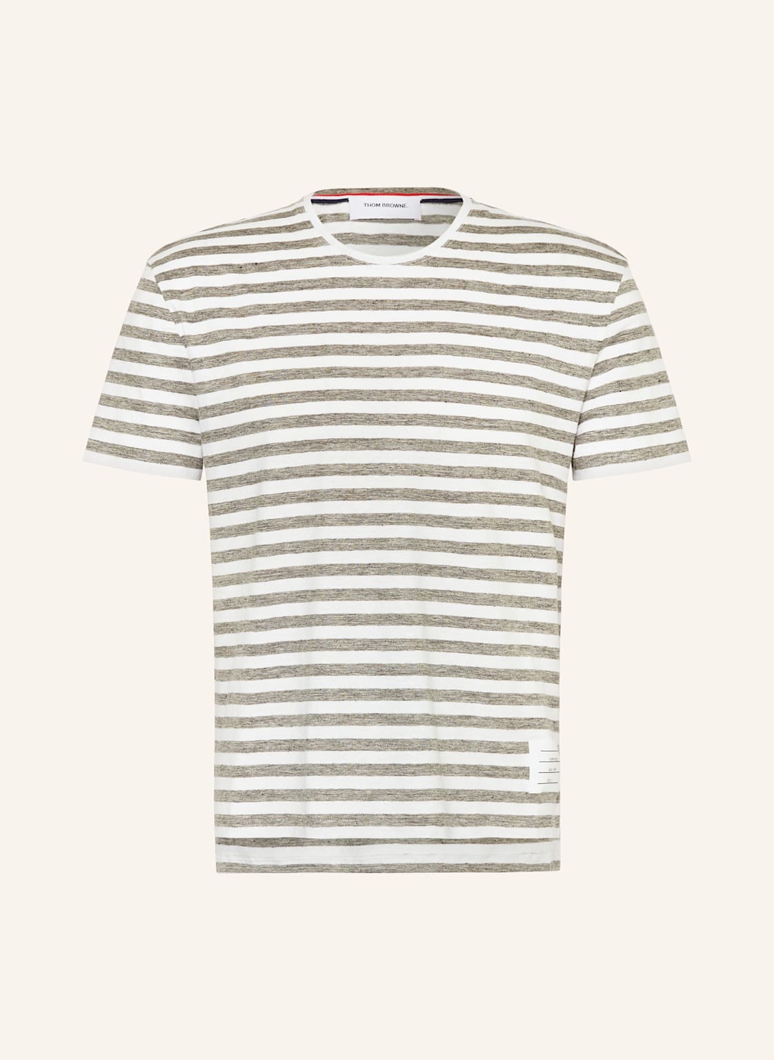 Thom Browne. T-Shirt Aus Leinen grau von THOM BROWNE.