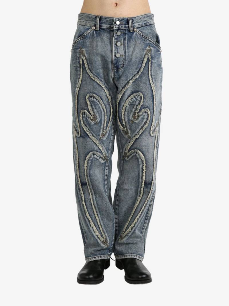 THUG CLUB Tribal jeans - Blue von THUG CLUB