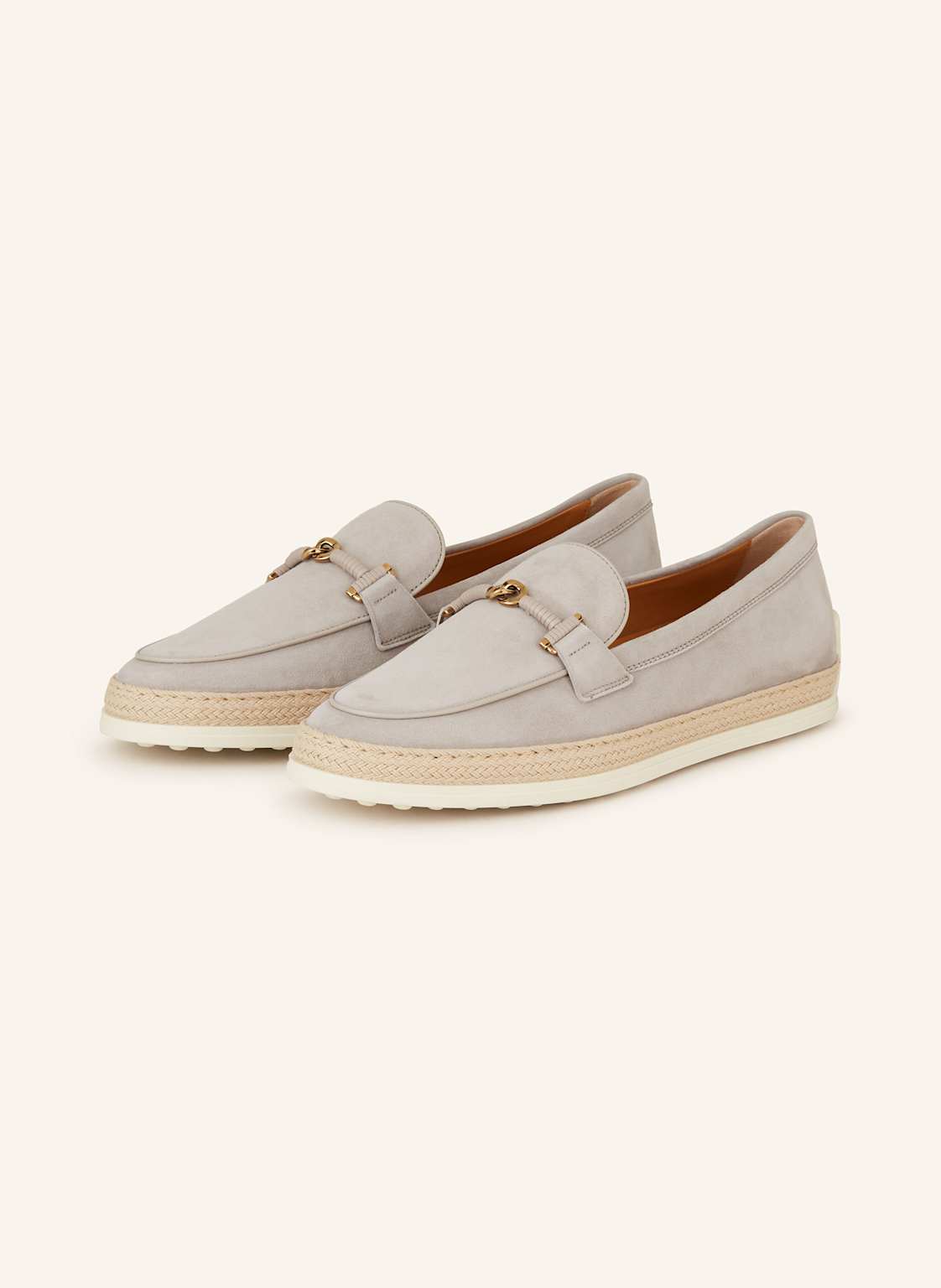 Tod's Loafer Gomma Rafia grau von TOD'S