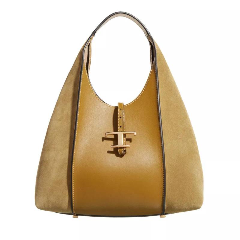 Tod's Schultertasche - T Timeless Hobo Bag In Smooth Leather And Suede - Gr. unisize - in Grün - für Damen von TOD'S