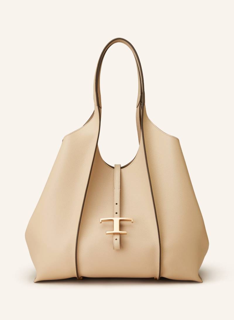 Tod's Shopper T Timeless Medium Mit Pouch beige von TOD'S