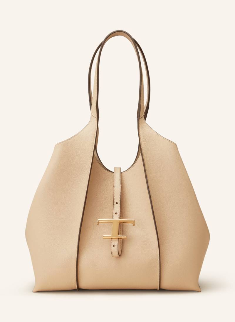 Tod's Shopper T Timeless Small Mit Pouch beige von TOD'S