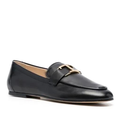 Tod's - T-Logo Leather Loafers - Gr. 41 (EU) - in Schwarz von TOD'S