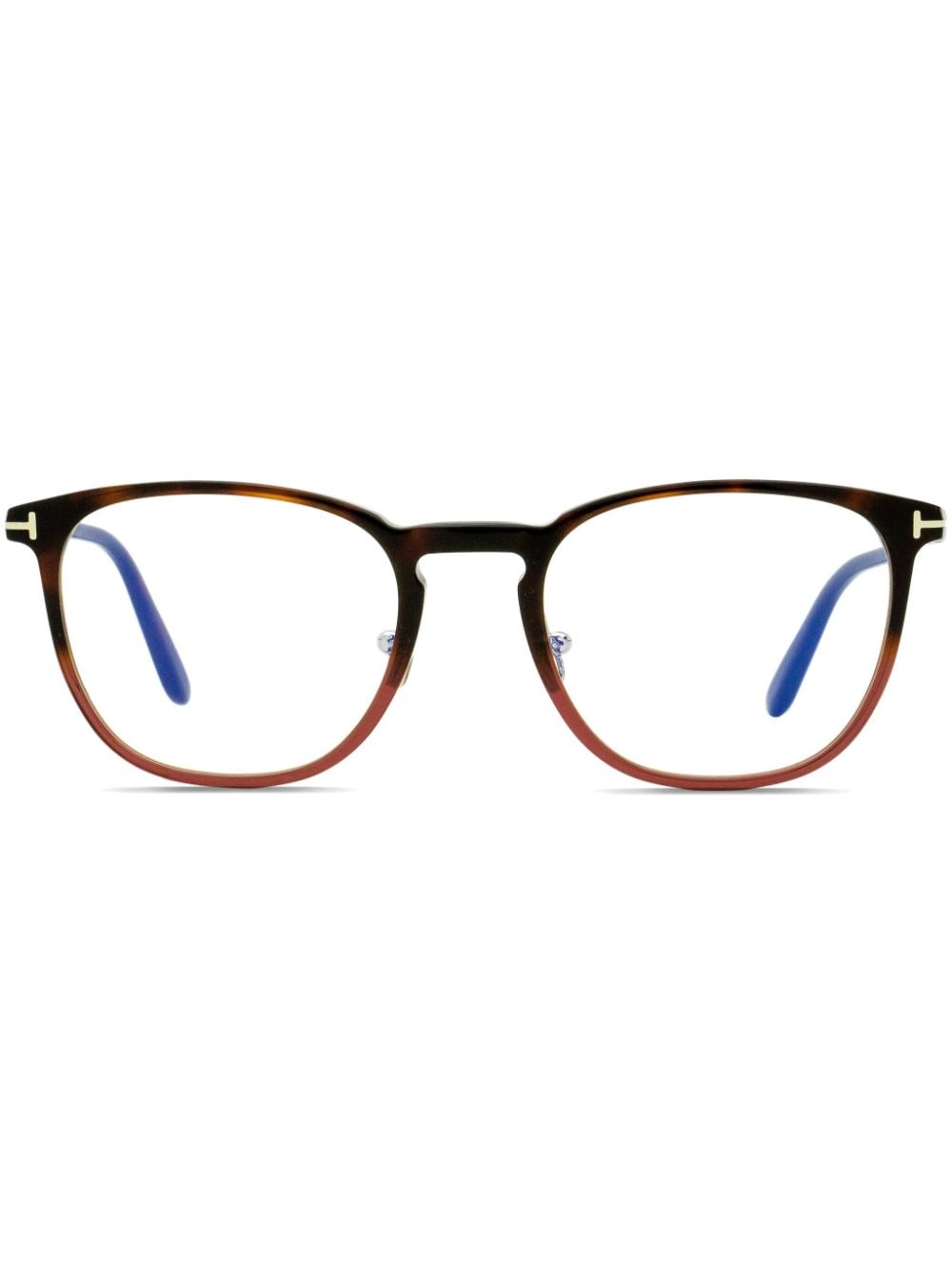 TOM FORD Eyewear Blue Block square-frame glasses - Brown von TOM FORD Eyewear