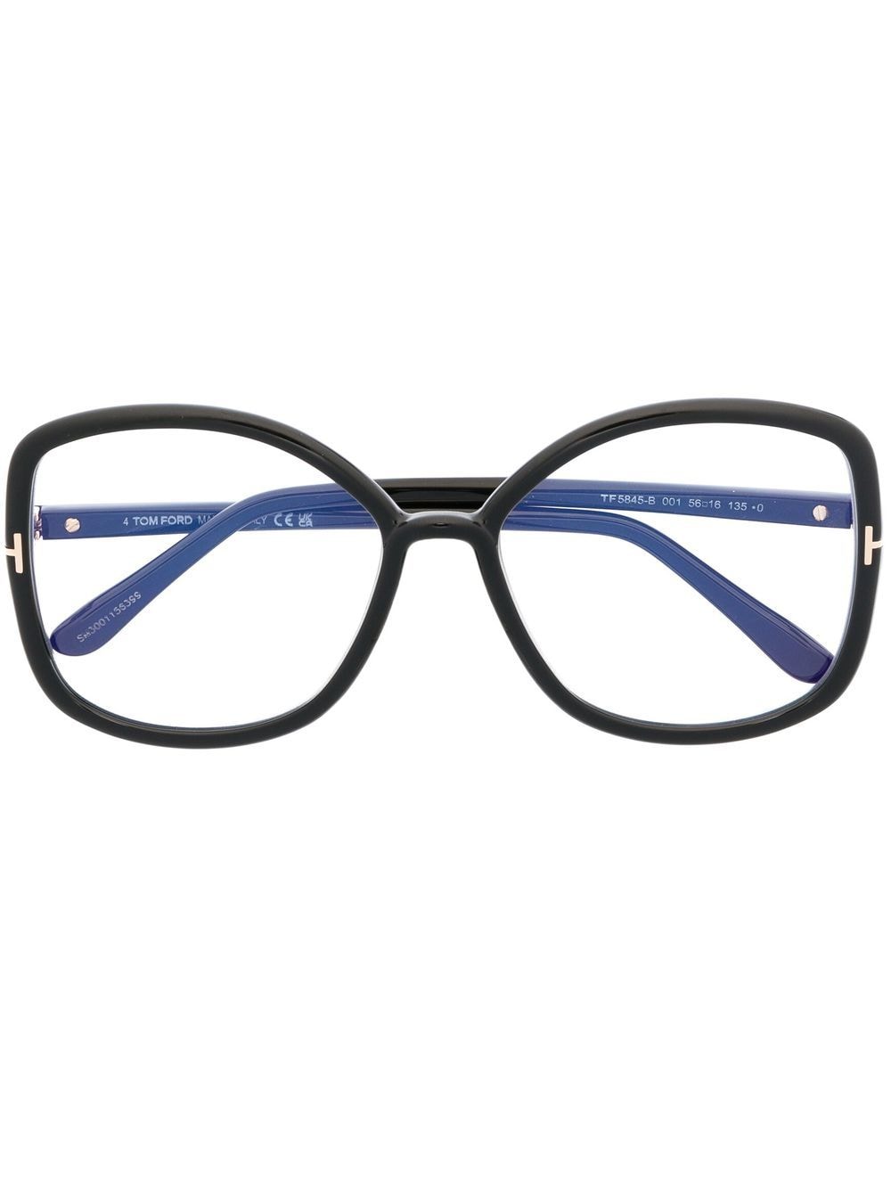 TOM FORD Eyewear FT5845B oversize-frame glasses - Black von TOM FORD Eyewear