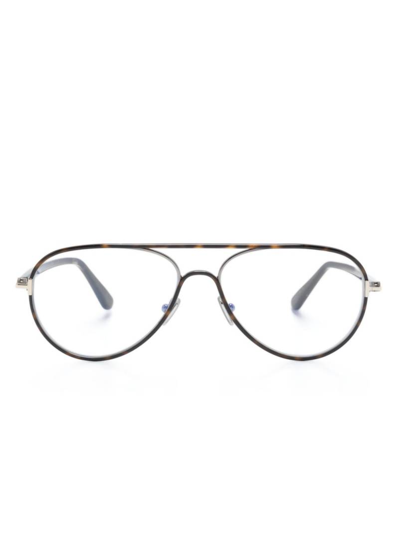 TOM FORD Eyewear FT5897B tortoiseshell pilot-frame glasses - Brown von TOM FORD Eyewear