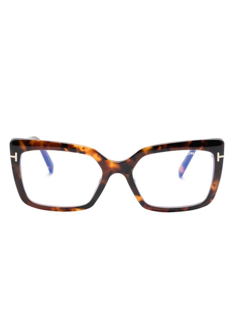 TOM FORD Eyewear FT5991B rectangle-frame glasses - Brown von TOM FORD Eyewear