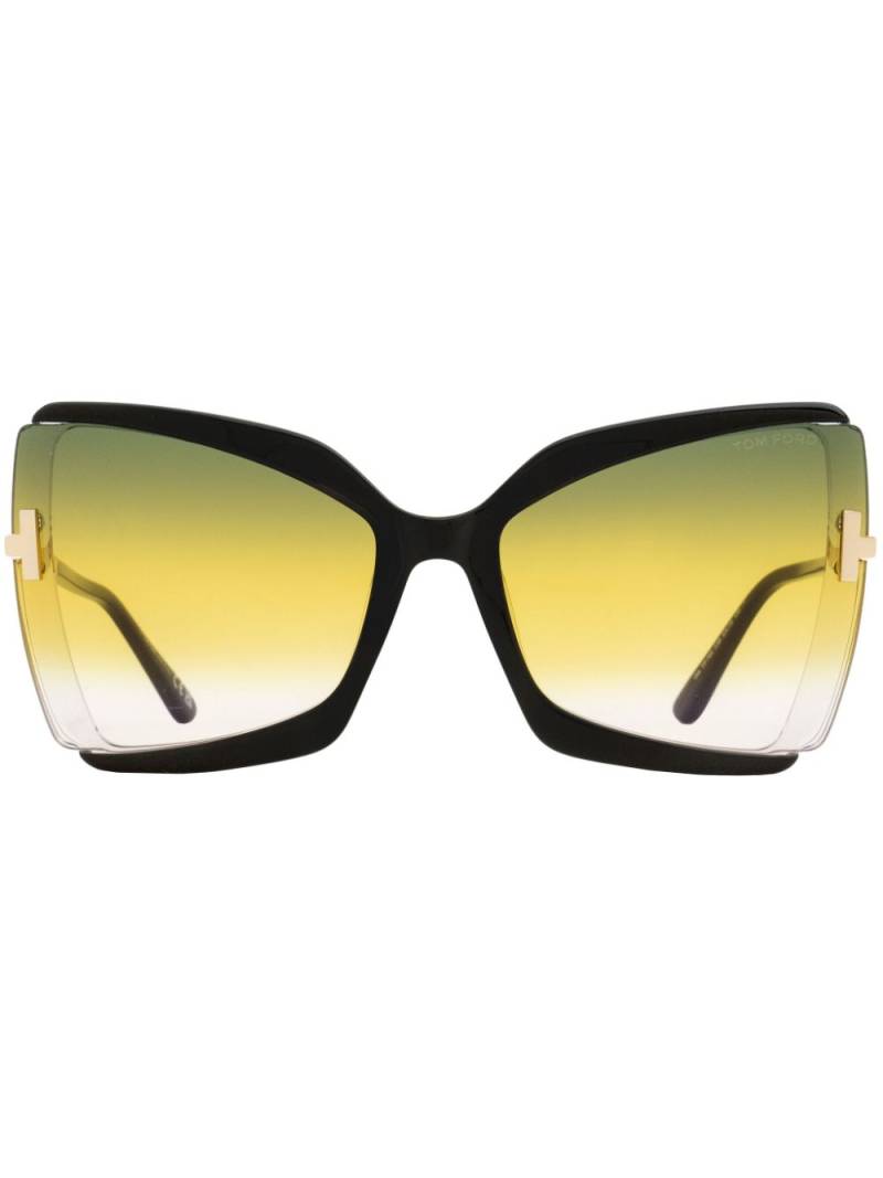 TOM FORD Eyewear Gia oversized-frame sunglasses - Black von TOM FORD Eyewear