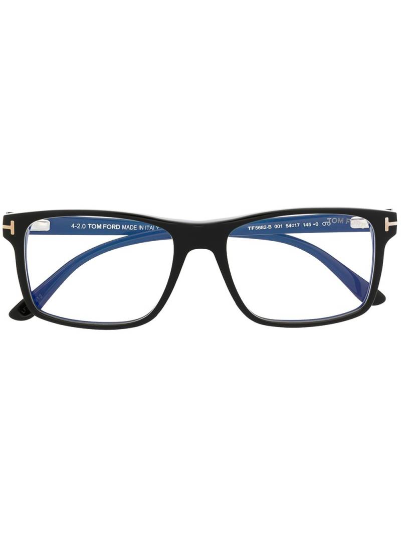 TOM FORD Eyewear Magnetic blue-block rectangular glasses - Black von TOM FORD Eyewear