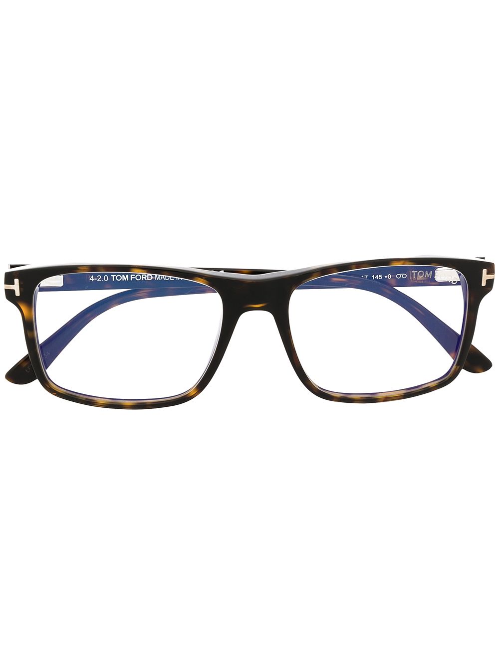 TOM FORD Eyewear Magnetic blue-block rectangular glasses - Brown von TOM FORD Eyewear