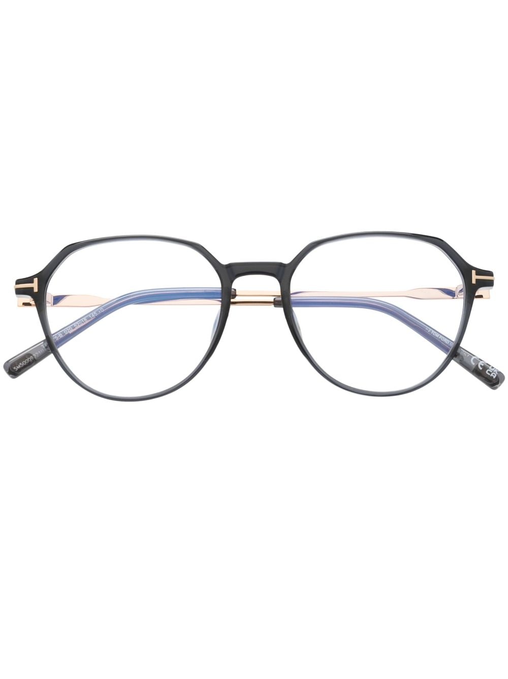 TOM FORD Eyewear T-logo round-frame glasses - Blue von TOM FORD Eyewear