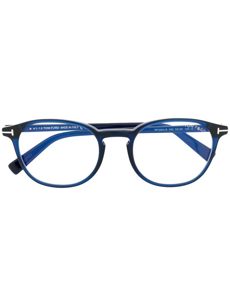 TOM FORD Eyewear TF5583B round frame glasses - Blue von TOM FORD Eyewear