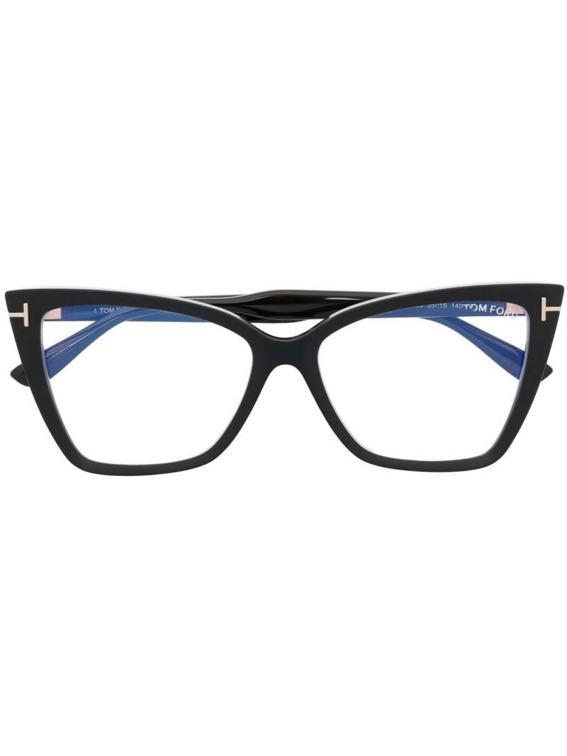 TOM FORD Eyewear geometric-frame glasses - Black von TOM FORD Eyewear