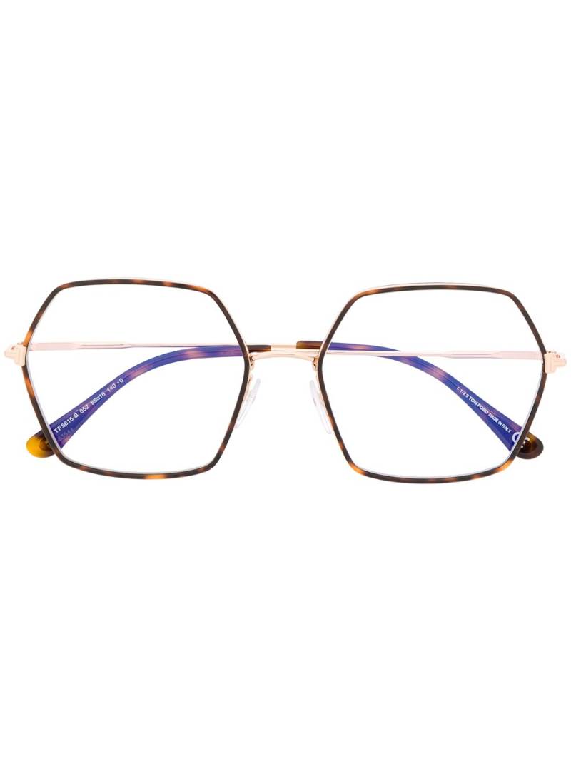 TOM FORD Eyewear hexagonal shaped glasses - Metallic von TOM FORD Eyewear