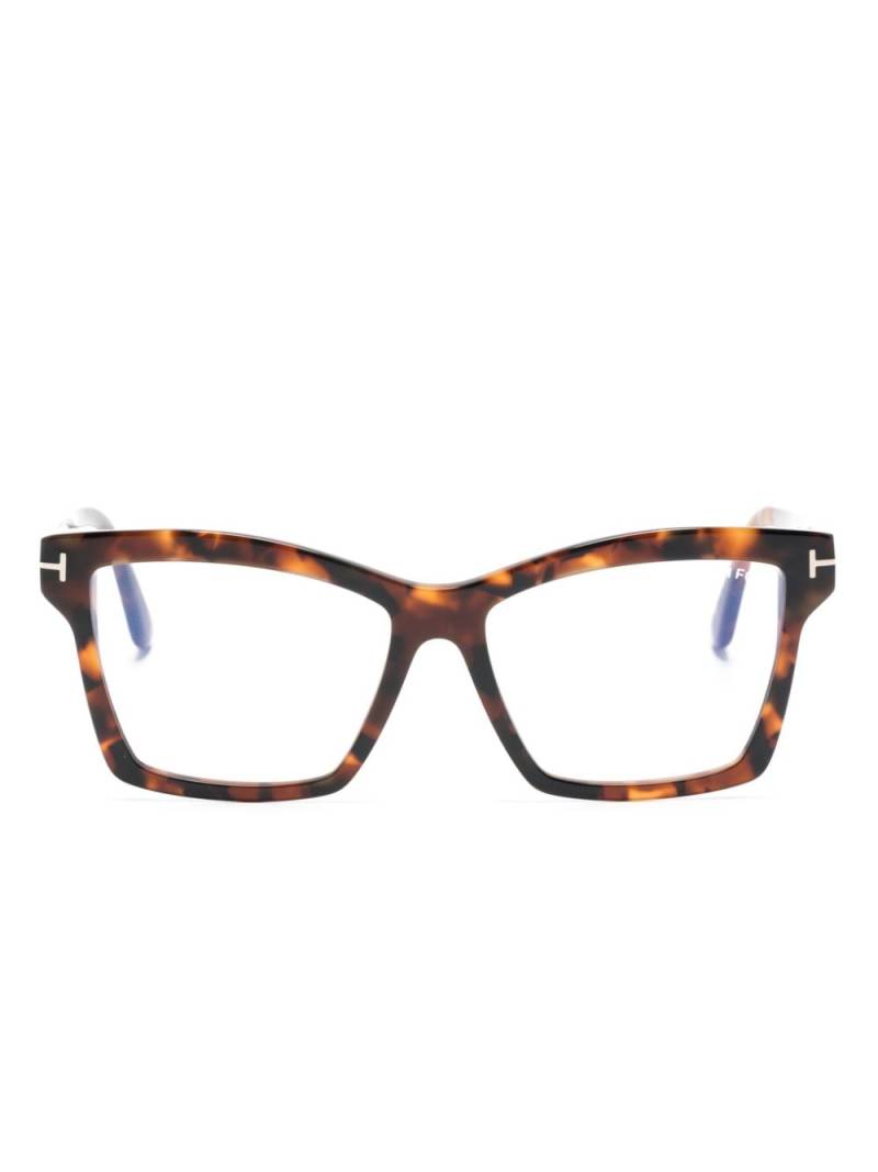 TOM FORD Eyewear light-filtering square-frame glasses - Brown von TOM FORD Eyewear