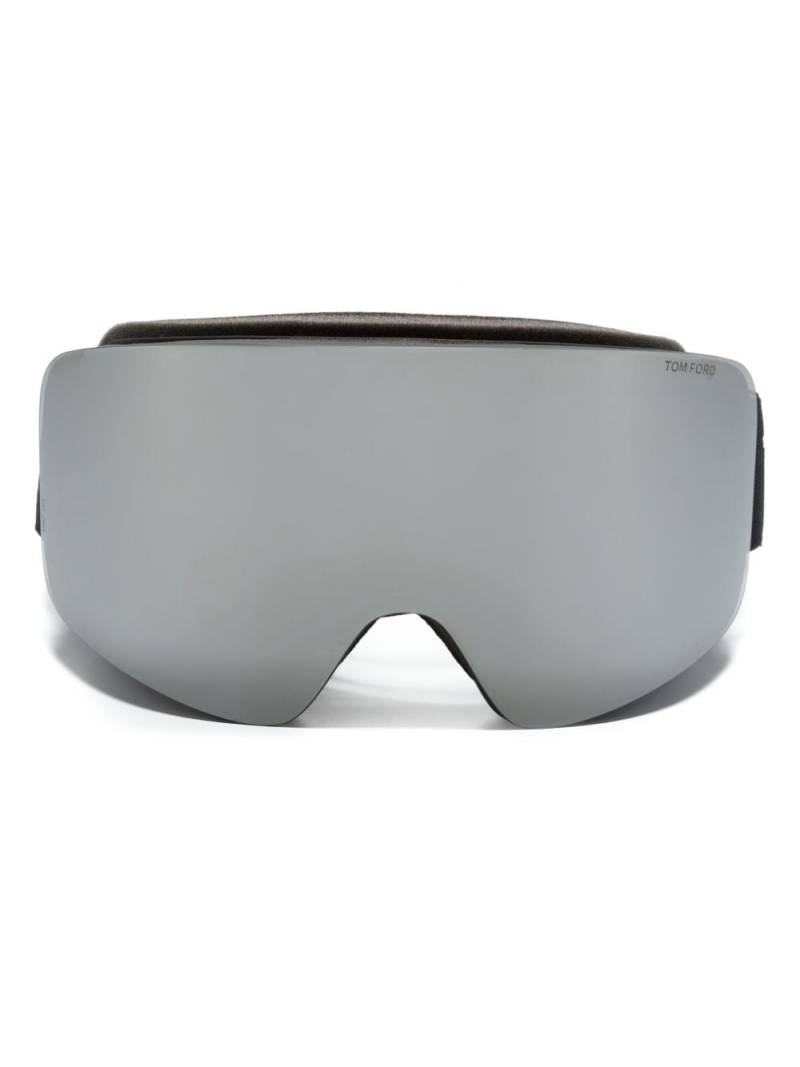 TOM FORD Eyewear logo-band mirrored-lenses ski goggles - Black von TOM FORD Eyewear