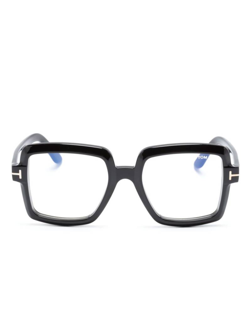 TOM FORD Eyewear logo-engraved square-frame glasses - Black von TOM FORD Eyewear