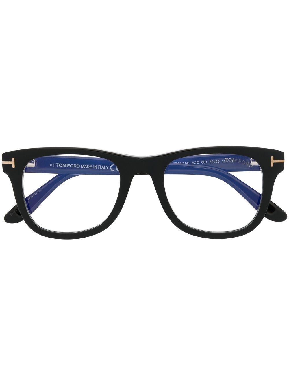 TOM FORD Eyewear logo-plaque square-frame glasses - Black von TOM FORD Eyewear