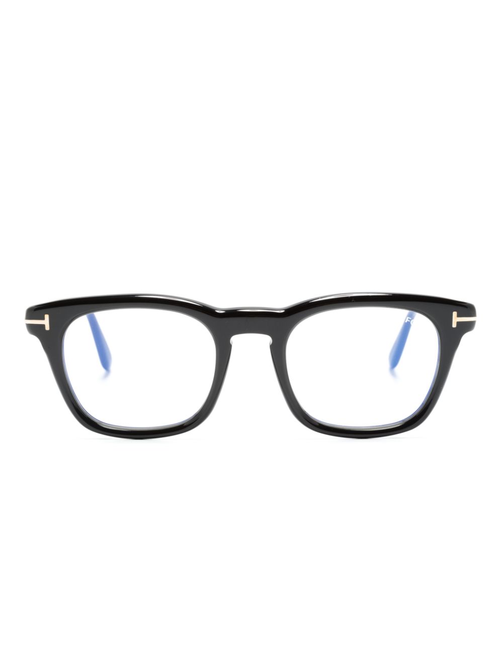 TOM FORD Eyewear logo-plaque square-frame glasses - Black von TOM FORD Eyewear