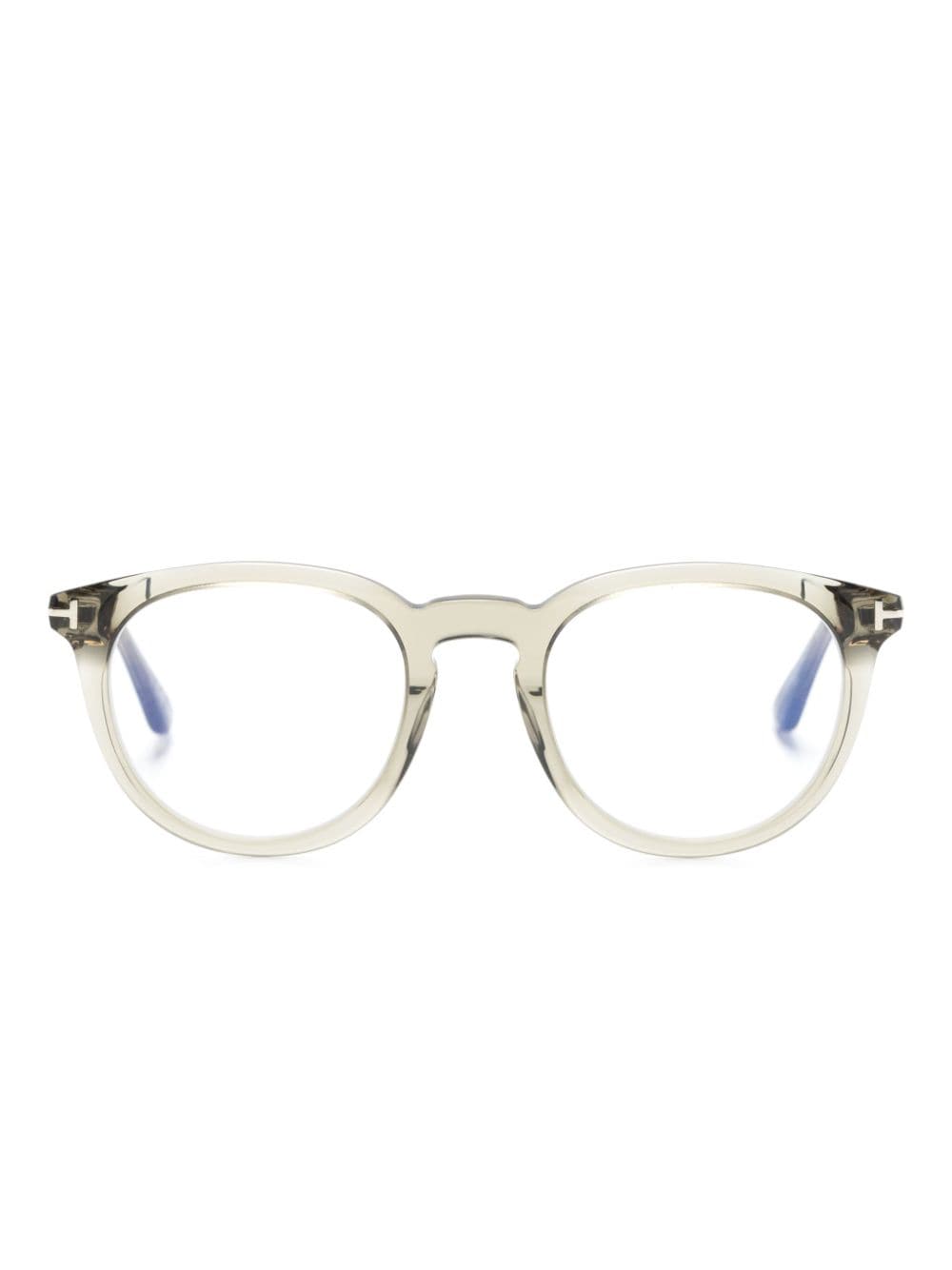 TOM FORD Eyewear logo-plaque transparent glasses - Grey von TOM FORD Eyewear