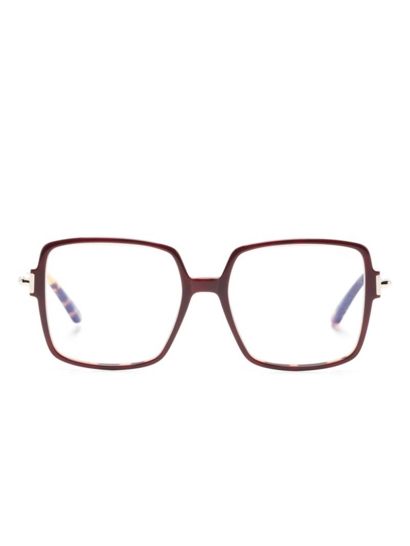 TOM FORD Eyewear oversize-frame glasses - Red von TOM FORD Eyewear