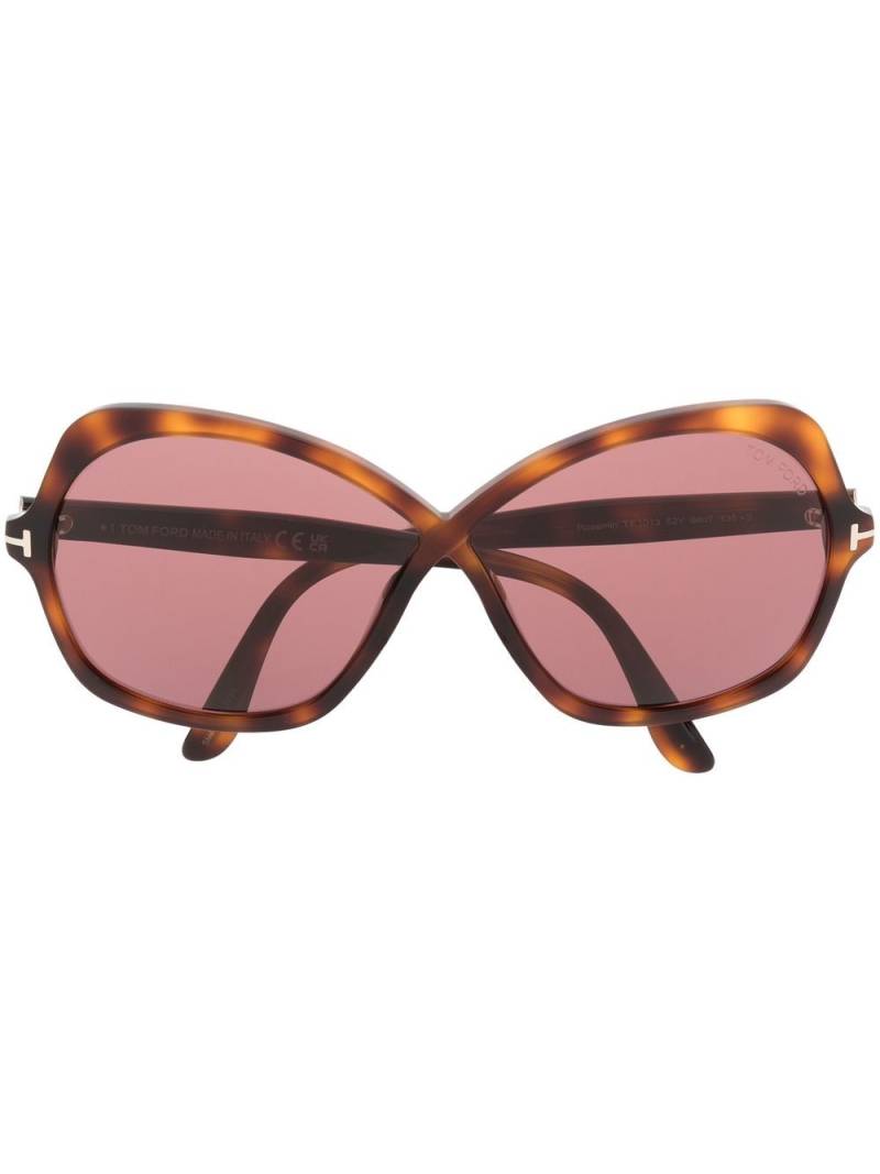 TOM FORD Eyewear oversize tortoiseshell sunglasses - Brown von TOM FORD Eyewear