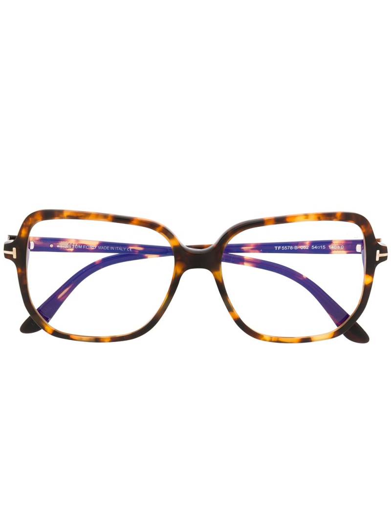 TOM FORD Eyewear oversized frame glasses - Brown von TOM FORD Eyewear