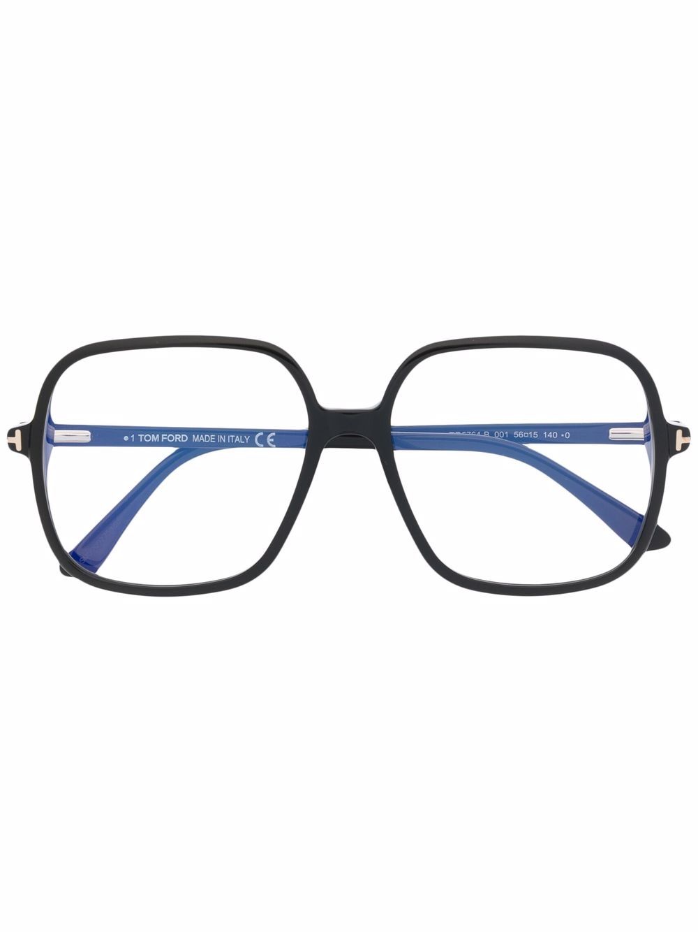 TOM FORD Eyewear polished-effect oversize-frame glasses - Black von TOM FORD Eyewear