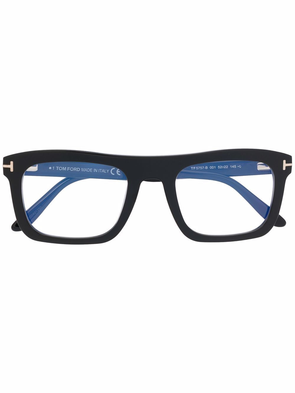 TOM FORD Eyewear polished-effect square-frame glasses - Black von TOM FORD Eyewear