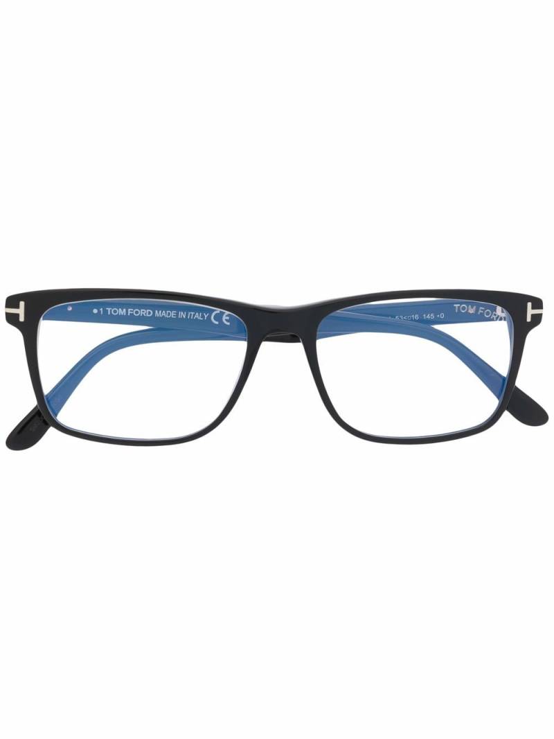 TOM FORD Eyewear polished-effect square-frame glasses - Black von TOM FORD Eyewear