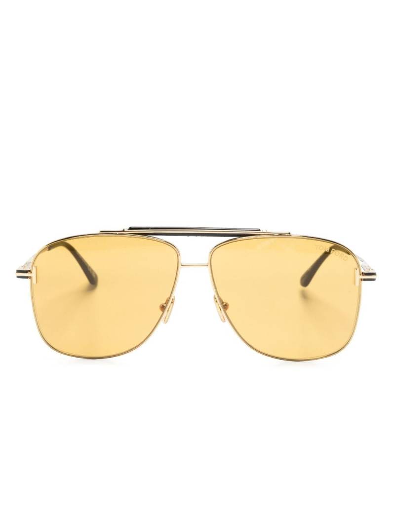 TOM FORD Eyewear polished pilot-frame sunglasses - Gold von TOM FORD Eyewear