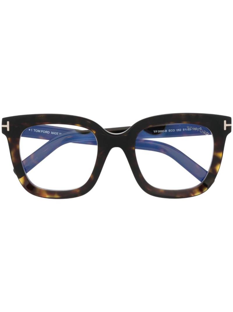 TOM FORD Eyewear side logo-plaque detail glasses - Brown von TOM FORD Eyewear