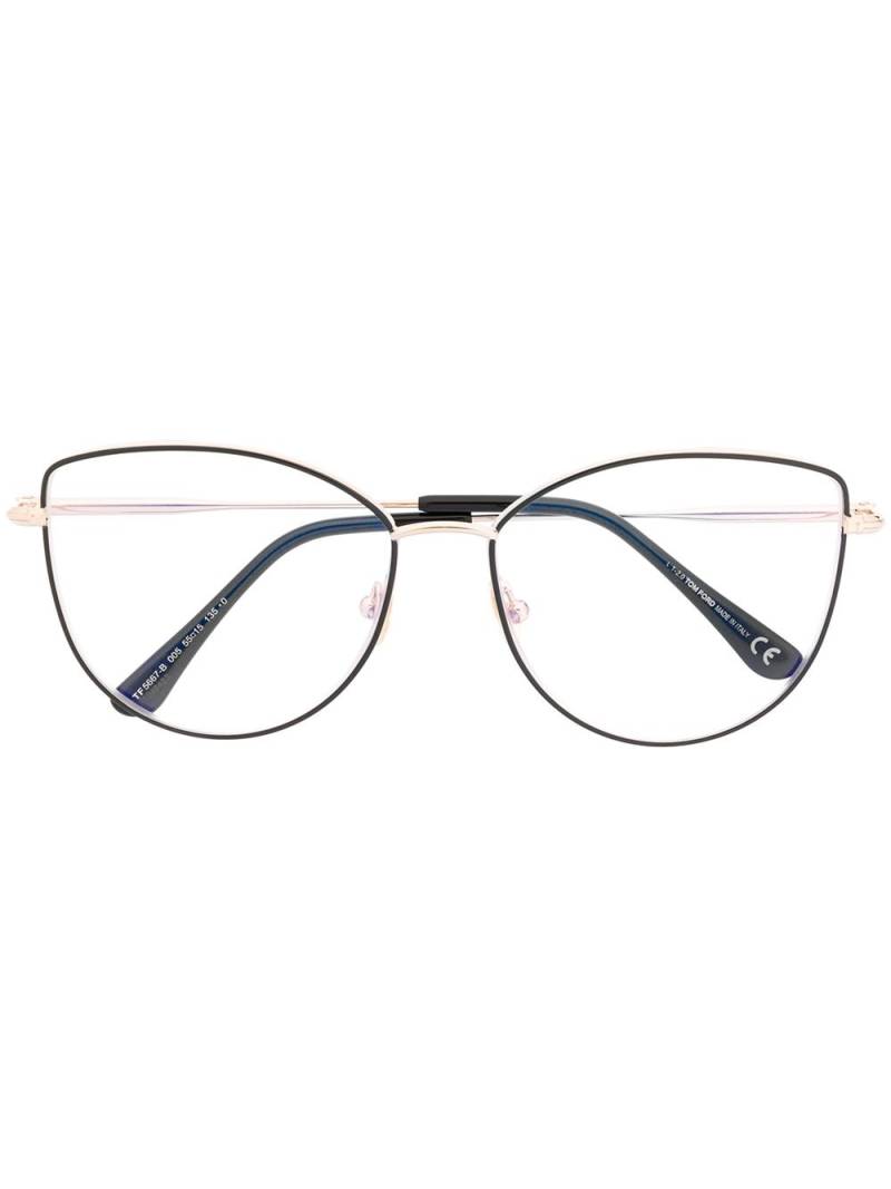 TOM FORD Eyewear soft cat-eye glasses - Black von TOM FORD Eyewear