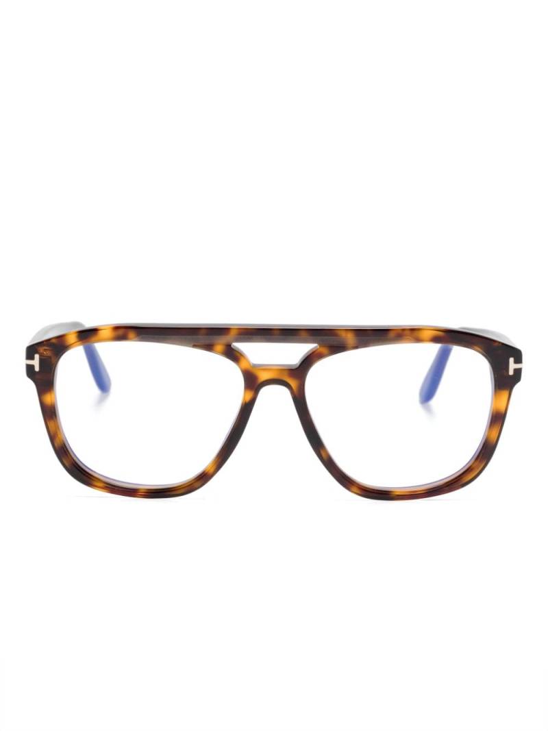 TOM FORD Eyewear tortoiseshell-effect glasses - Brown von TOM FORD Eyewear