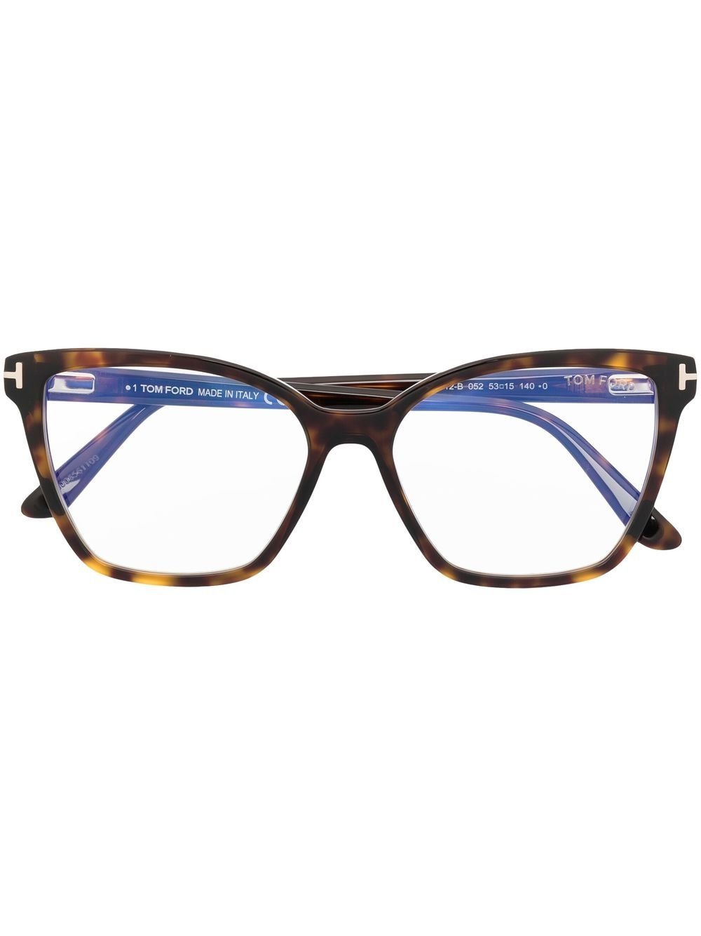 TOM FORD Eyewear tortoiseshell-effect oversize-frame glasses - Brown von TOM FORD Eyewear