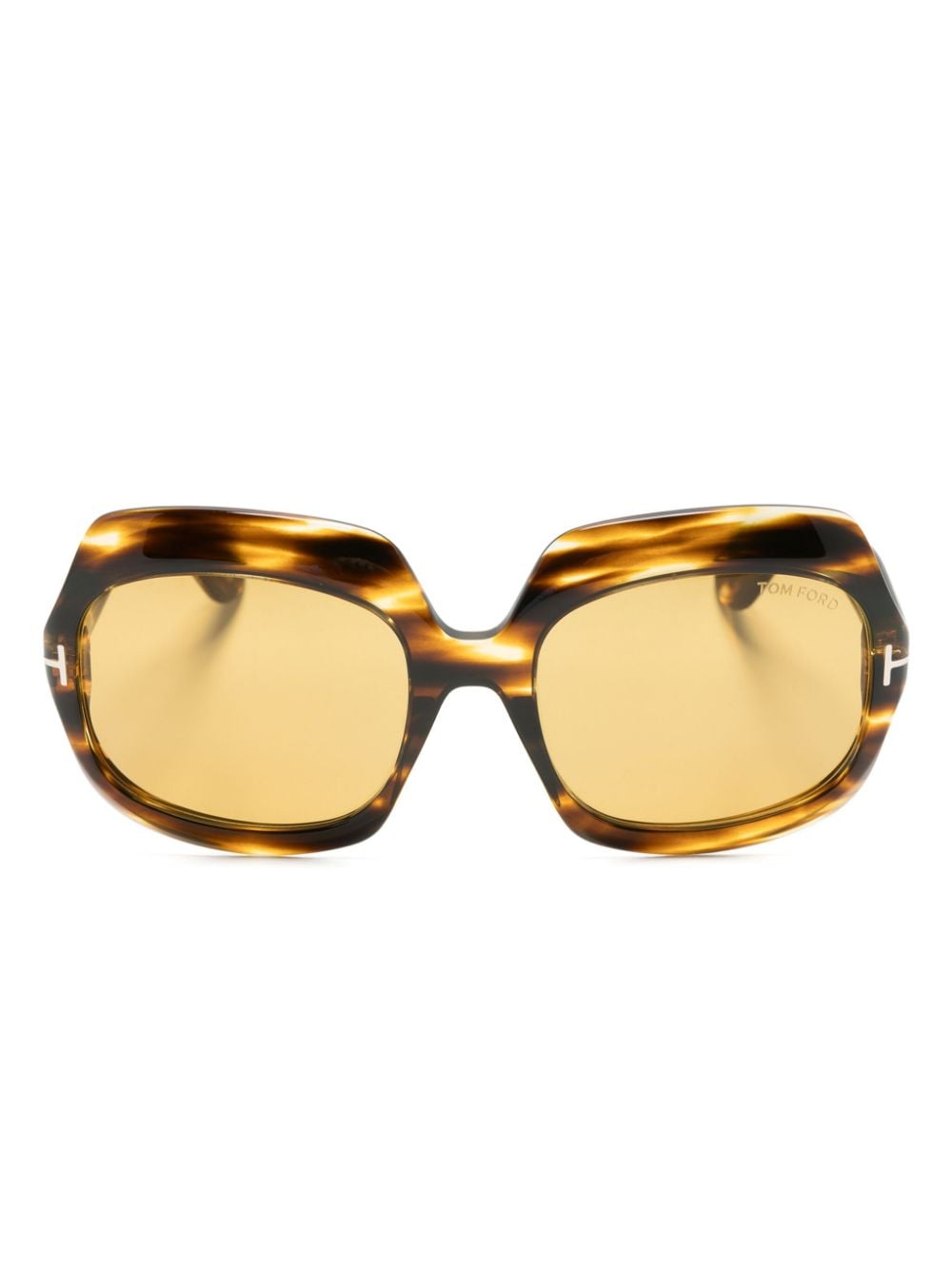 TOM FORD Eyewear tortoiseshell-effect oversize-frame sunglasses - Brown von TOM FORD Eyewear