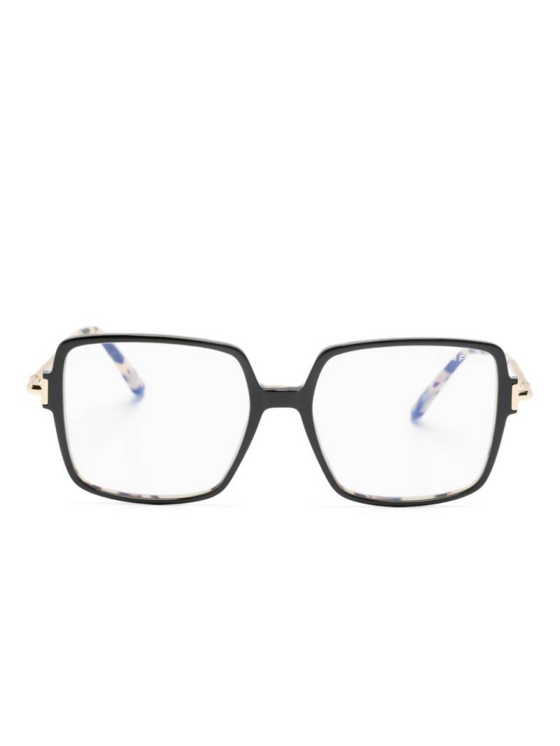 TOM FORD Eyewear tortoiseshell-effect square-frame glasses - Black von TOM FORD Eyewear