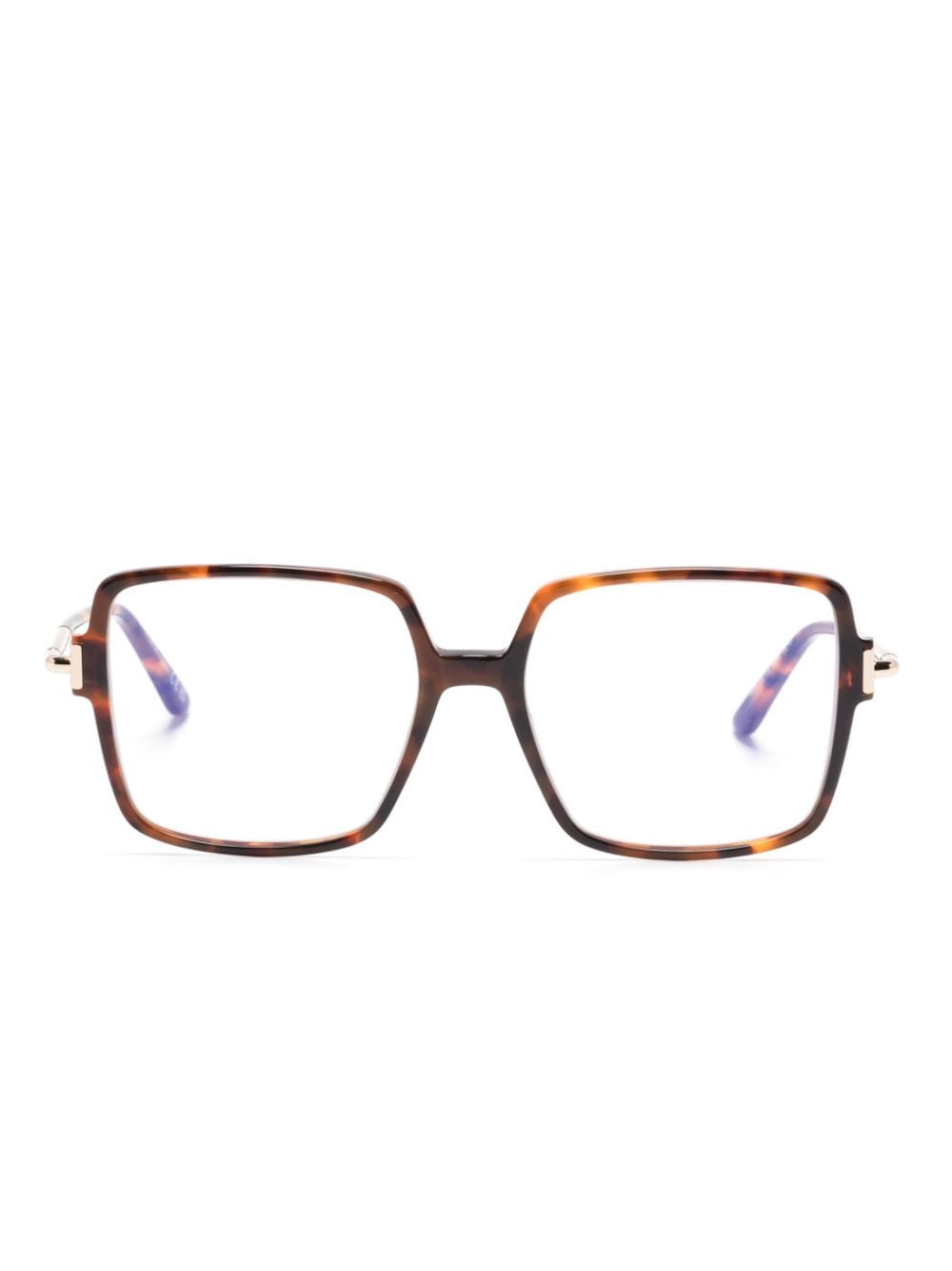 TOM FORD Eyewear tortoiseshell-effect square-frame glasses - Brown von TOM FORD Eyewear