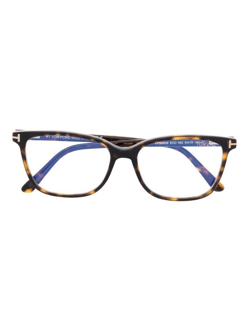 TOM FORD Eyewear tortoiseshell-effect square-frame glasses - Brown von TOM FORD Eyewear