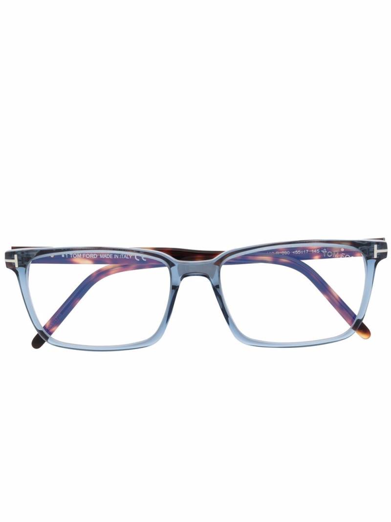 TOM FORD Eyewear tortoiseshell-effect square glasses - Blue von TOM FORD Eyewear