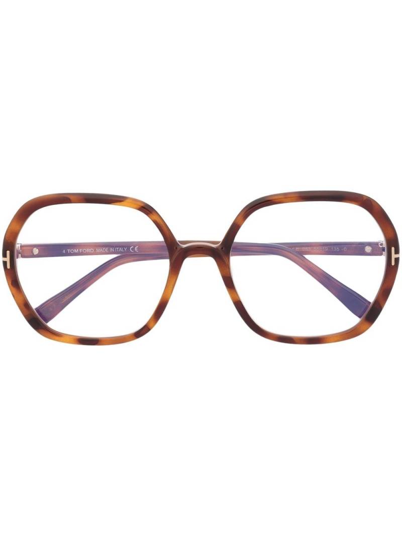 TOM FORD Eyewear tortoiseshell-frame oversized glasses - Brown von TOM FORD Eyewear